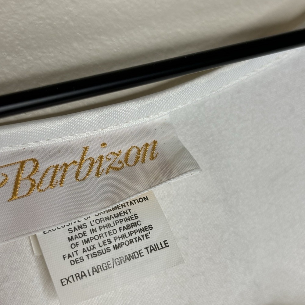 Vintage Barbizon Women's XL Nightgown Lace Cuddleskin Satin NWT White Retro 80s - Picture 12 of 13